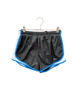 Nike Womens Small Black Running Shorts Fit Dry Blue Trim 1961